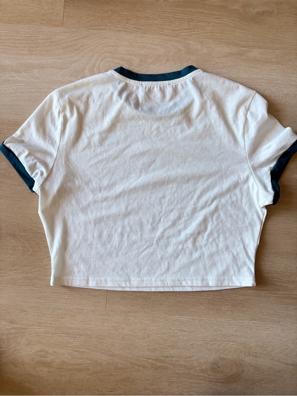 Cider Fast Lane Racing Ringer Vintage Y2K Style Crop Tee White Blue L - Picture 2 of 6